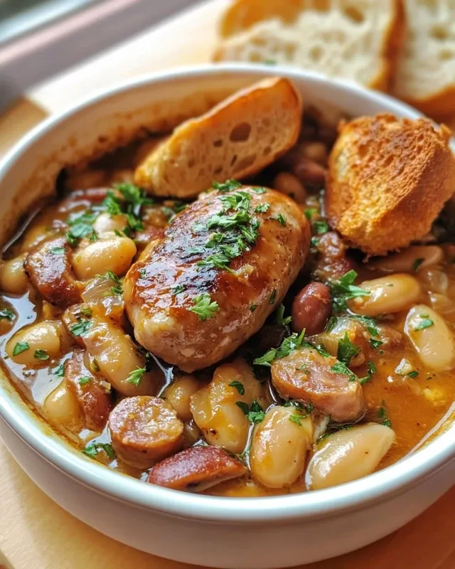 Plat traditionnel haricots blancs viande
