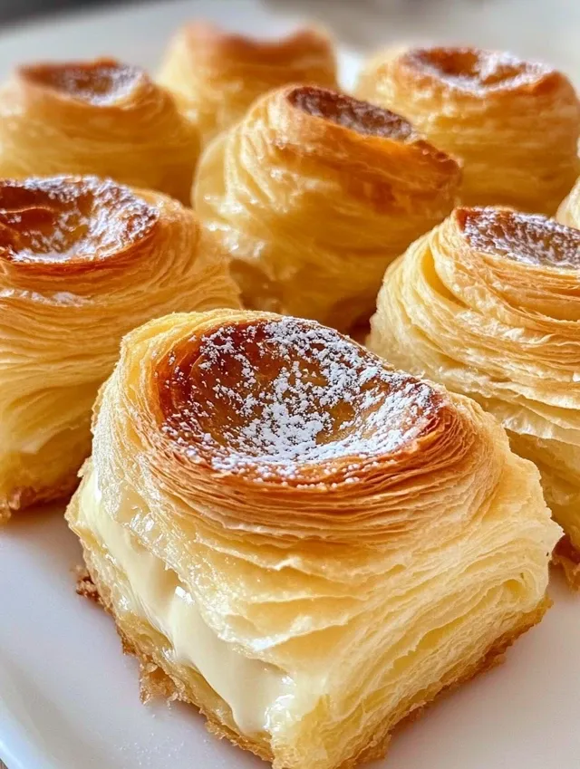 Feuilleté croustillant à la crème pâtissière maison