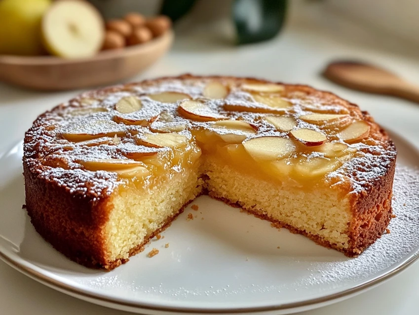 Moelleux aux amandes et compote de pommes