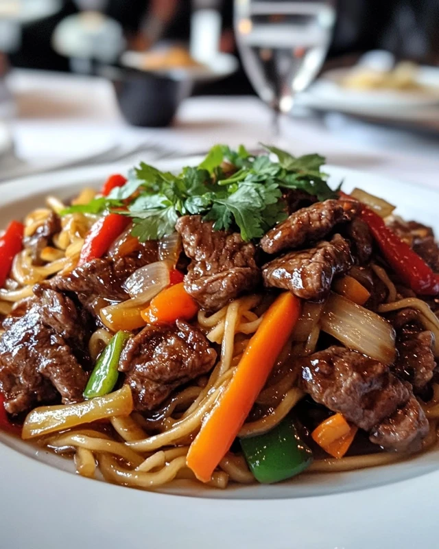 Nouilles Chinoises au Bœuf et aux Légumes