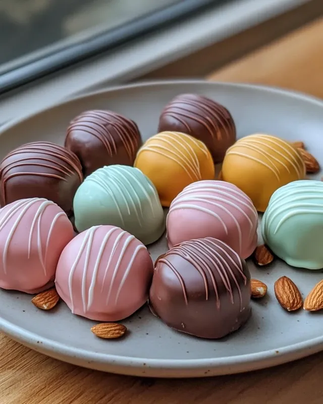 Petites douceurs colorées aux amandes et ganach