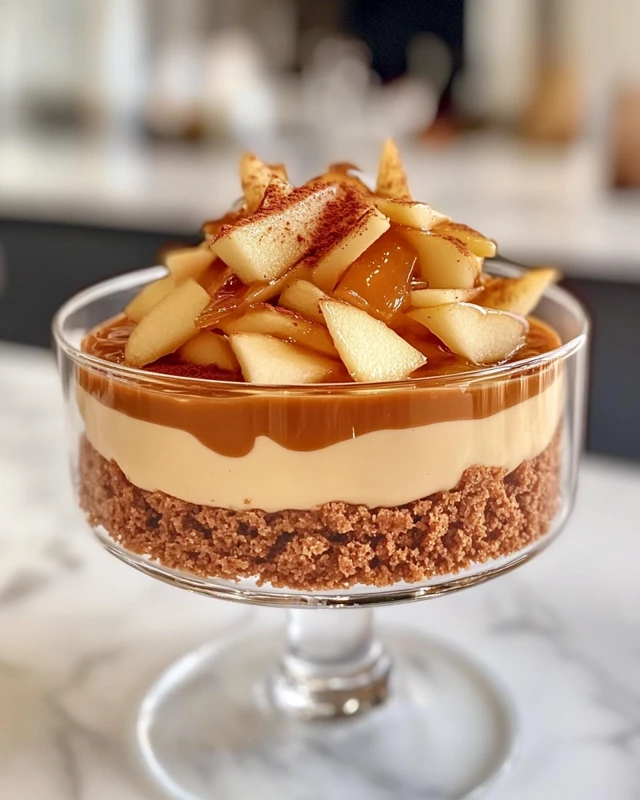 Entremets aux Pommes, Mousse Caramel et Fond Spéculoos