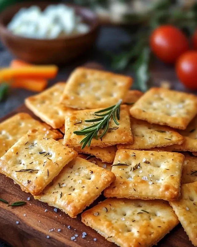 crackers maison au romarin et fleur