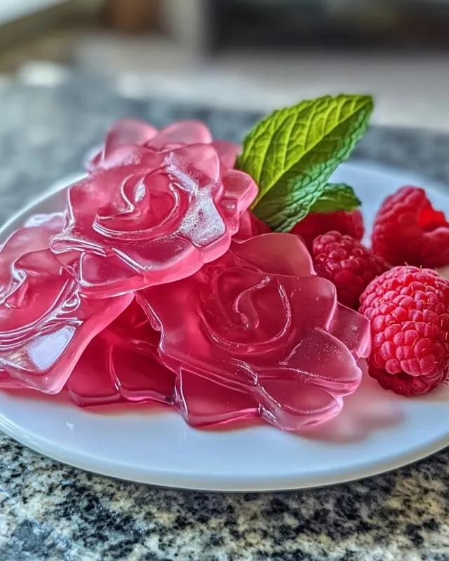 gummies à la framboise et eau de rose
