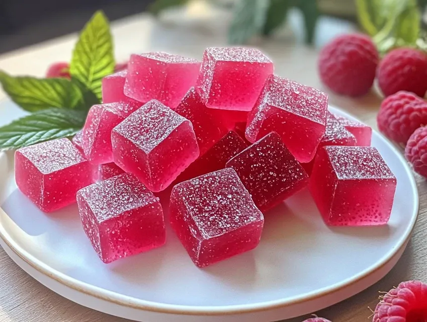 gummies à la framboise et eau de rose