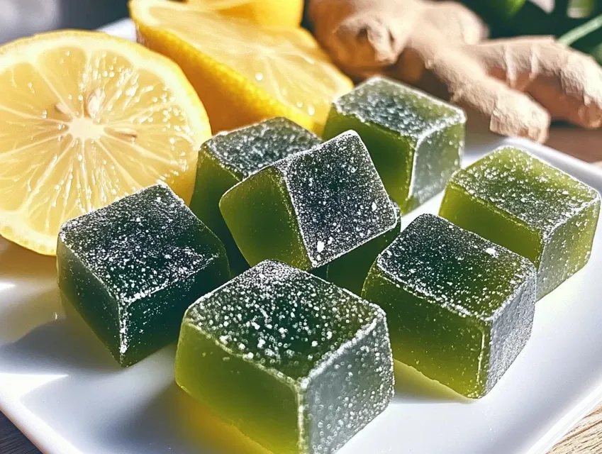 gommes au thé vert, citron et gingembre