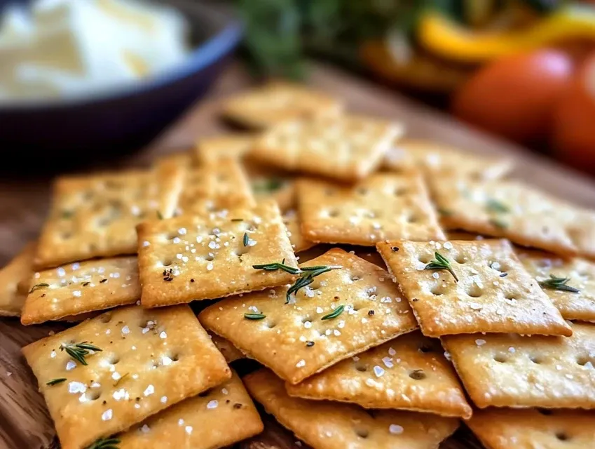 crackers maison au romarin et fleur