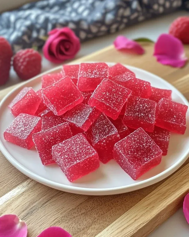 gummies à la framboise et eau de rose