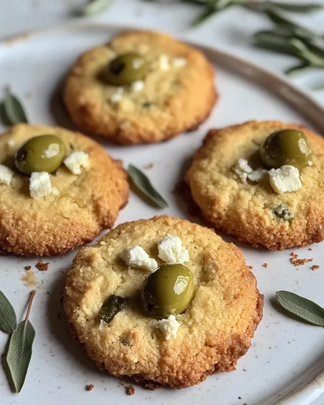 Cookies salés aux olives et feta