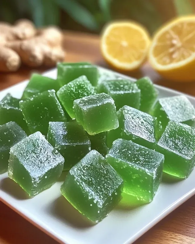 gommes au thé vert, citron et gingembre