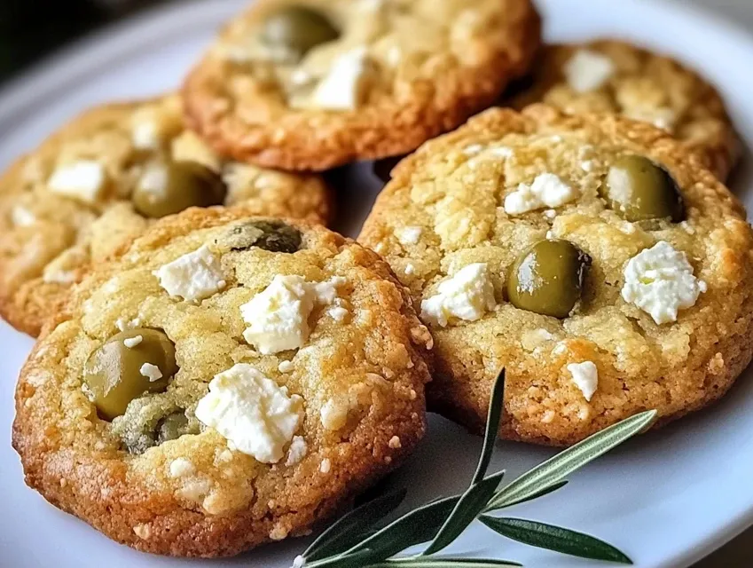 Cookies salés aux olives et feta