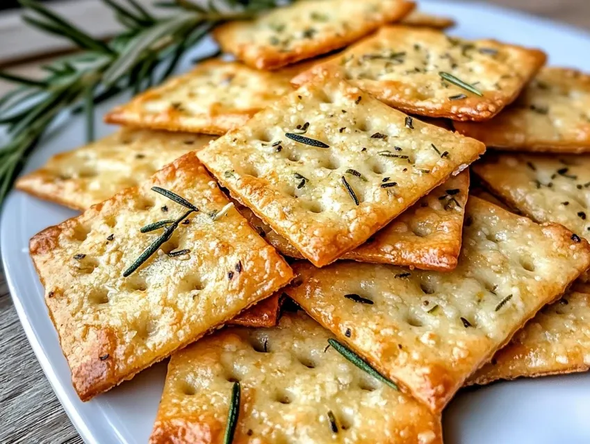 Crackers maison au parmesan et romarin
