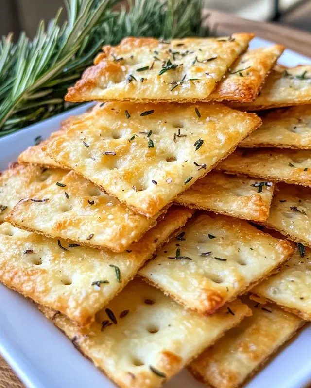 Crackers maison au parmesan et romarin