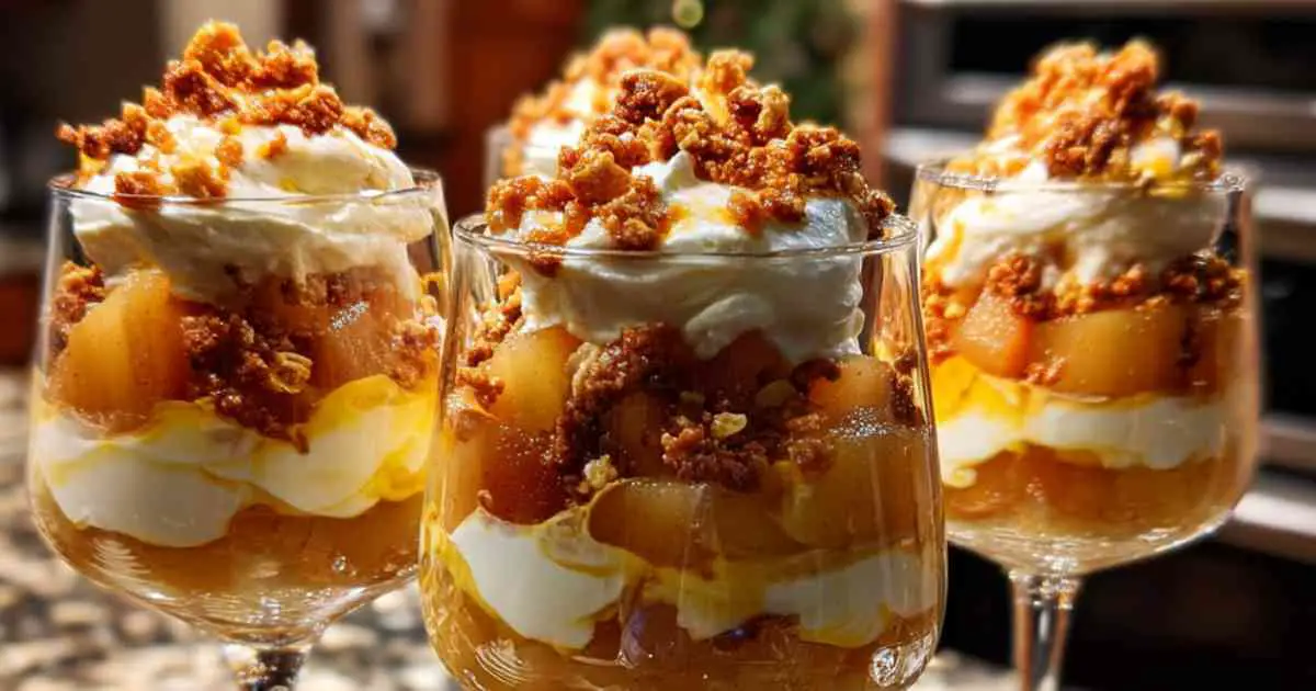 VERRINES POIRE FONDANTE, CRÈME MASCARPONE & ÉCLATS DE SPÉCULOOS