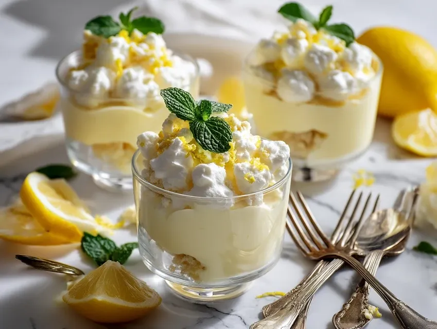 Verrines au citron, mascarpone et meringue