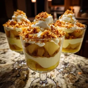 VERRINES POIRE FONDANTE, CRÈME MASCARPONE & ÉCLATS DE SPÉCULOOS