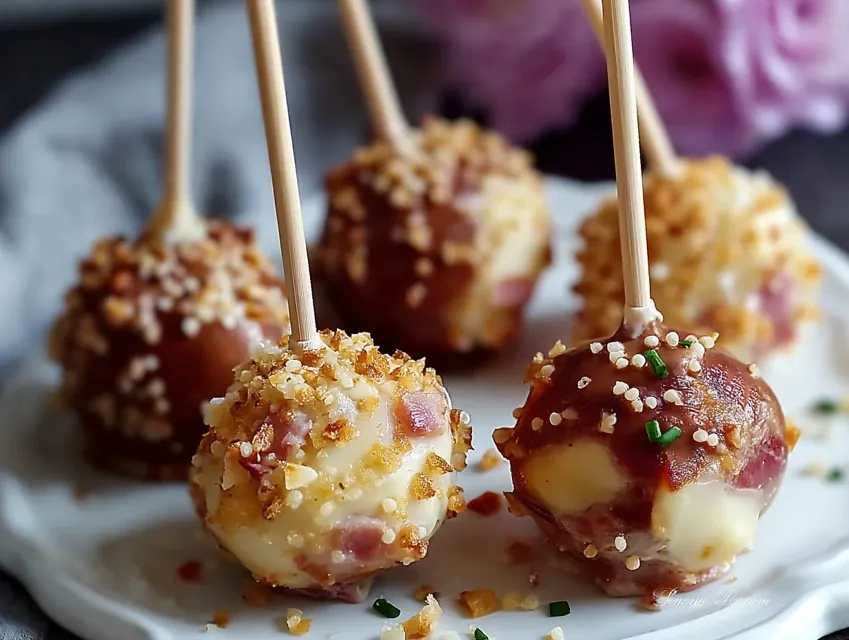 Cake pops salés jambon fromage