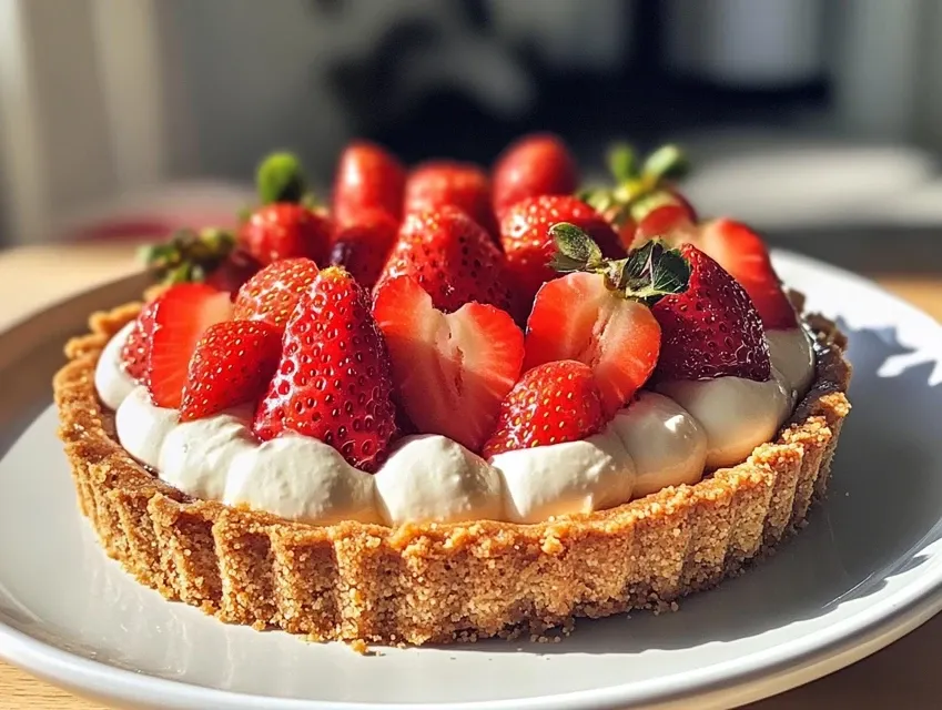 Tarte aux fraises et aux spéculoos sans cuisson