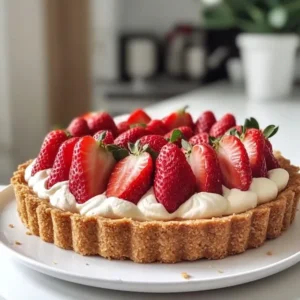 Tarte aux fraises et aux spéculoos sans cuisson