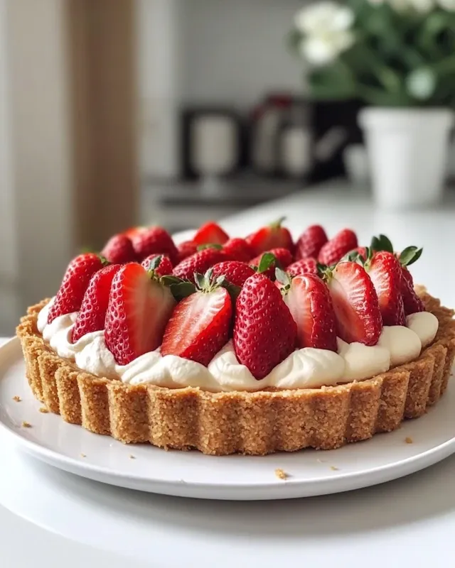 Tarte aux fraises et aux spéculoos sans cuisson