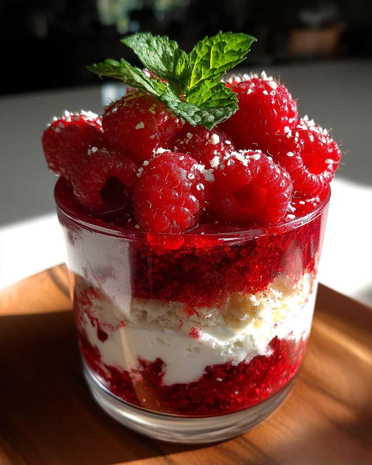 verrines framboise, mascarpone et éclats de meringue - detail 1