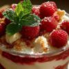 verrines framboise, mascarpone et éclats de meringue